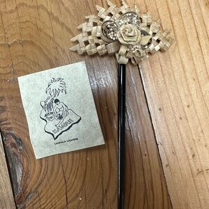 Hawaiian Lauhala Woven Flower Hair Stick